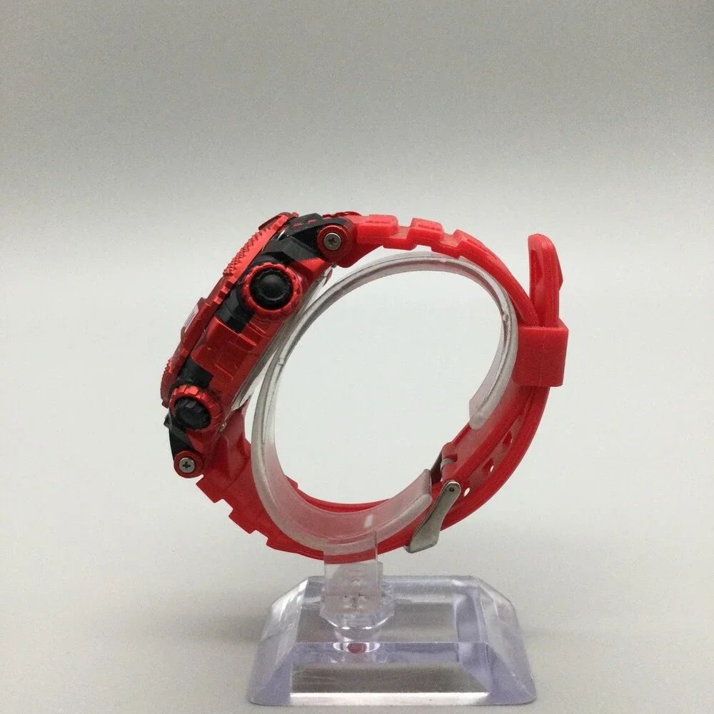 Armitron Pro Sport Mens Watch 53mm Gray Digital Backlight Red Resin Alarm 100M